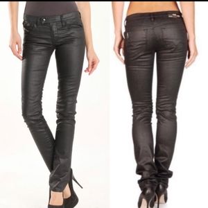 Diesel LIVY-BIKER Black "Wet" Skinny Jeans